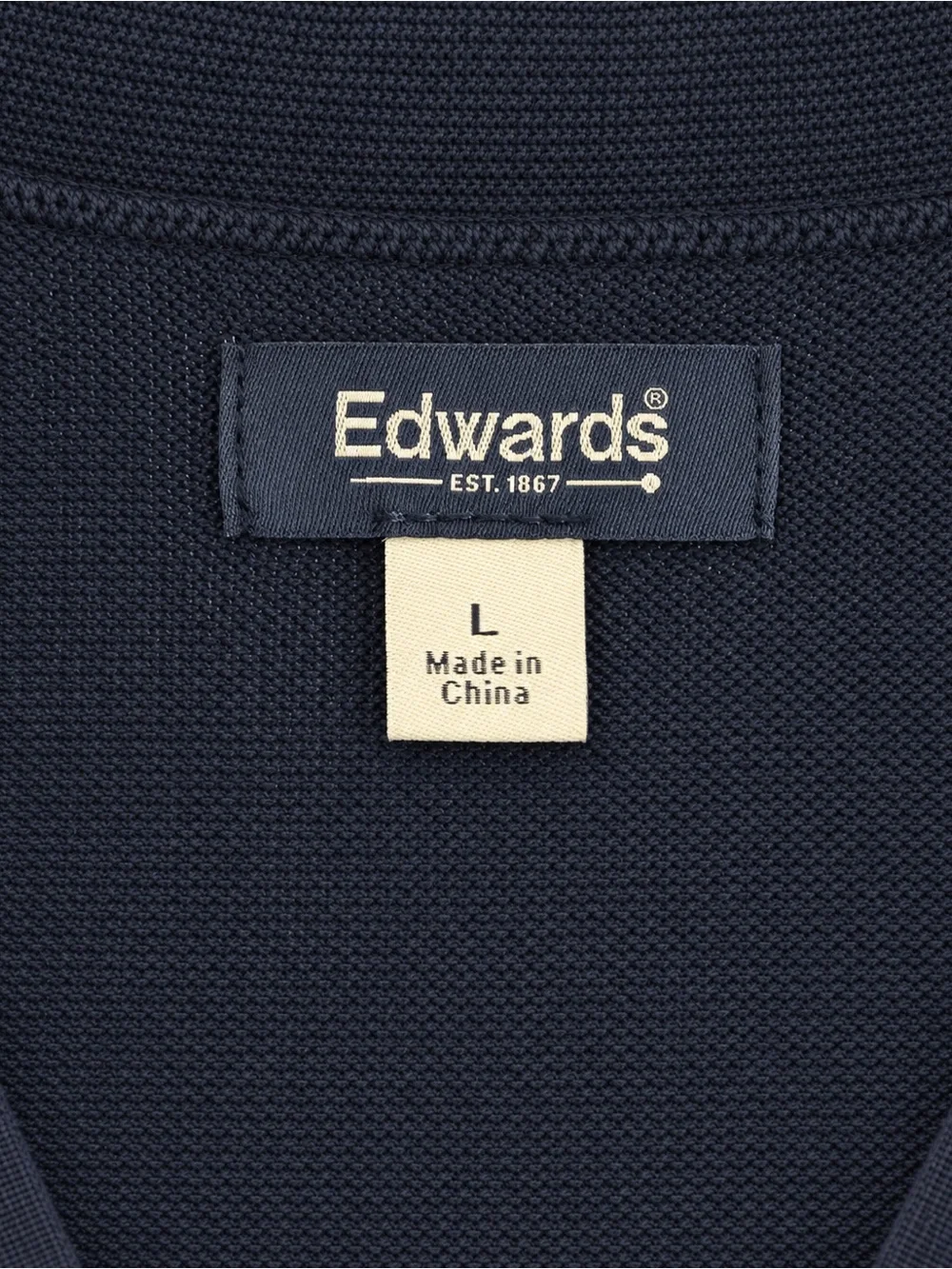 IBM Edwards Garment Navy Cardigan Sweater L Cotton Blend Corporate Tech Logo